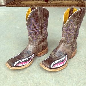 Size 9.5 Tin Haul Man Eater Western Boots